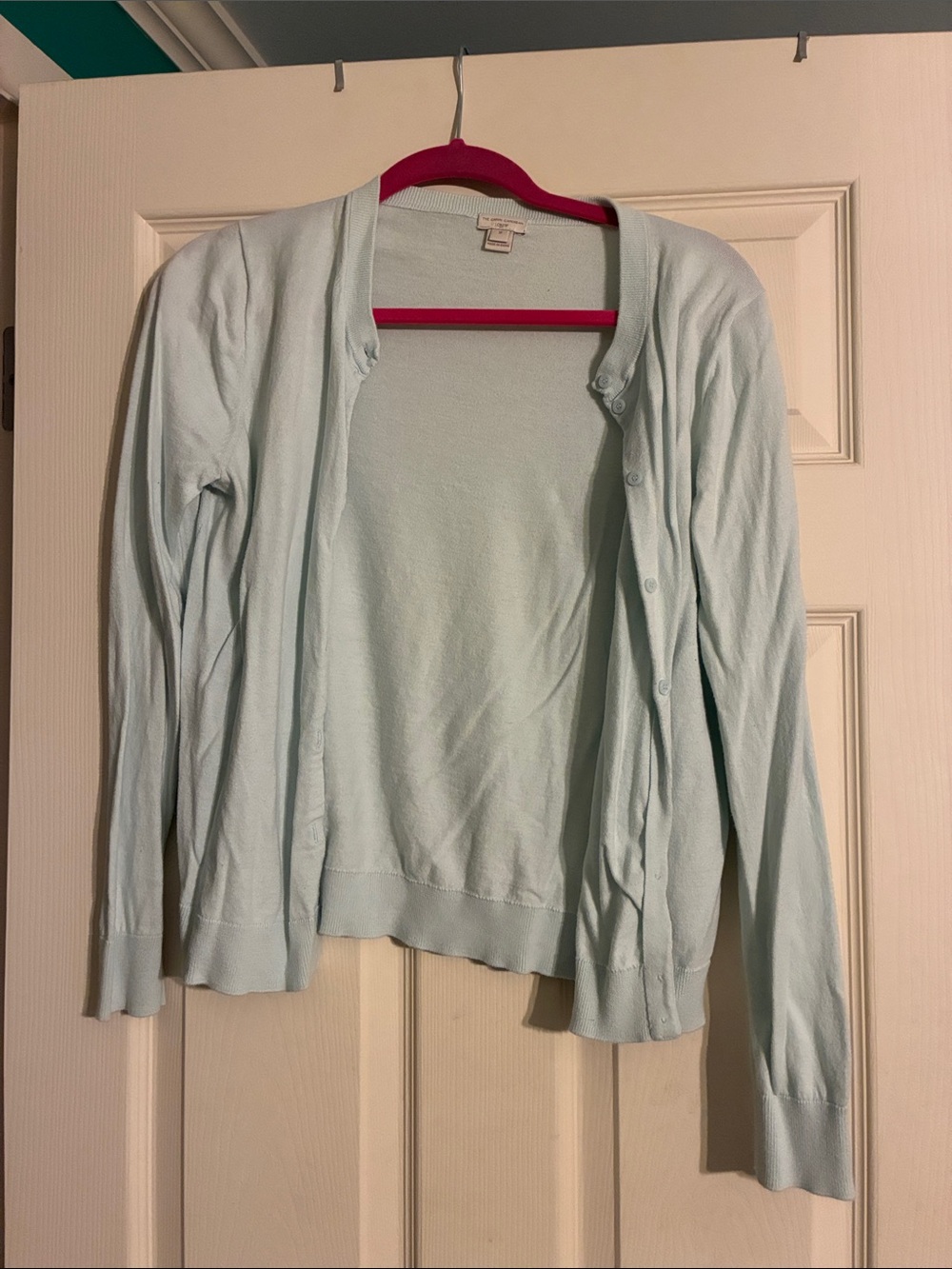Light Blue Women's Button-Front Cardigan Sweater